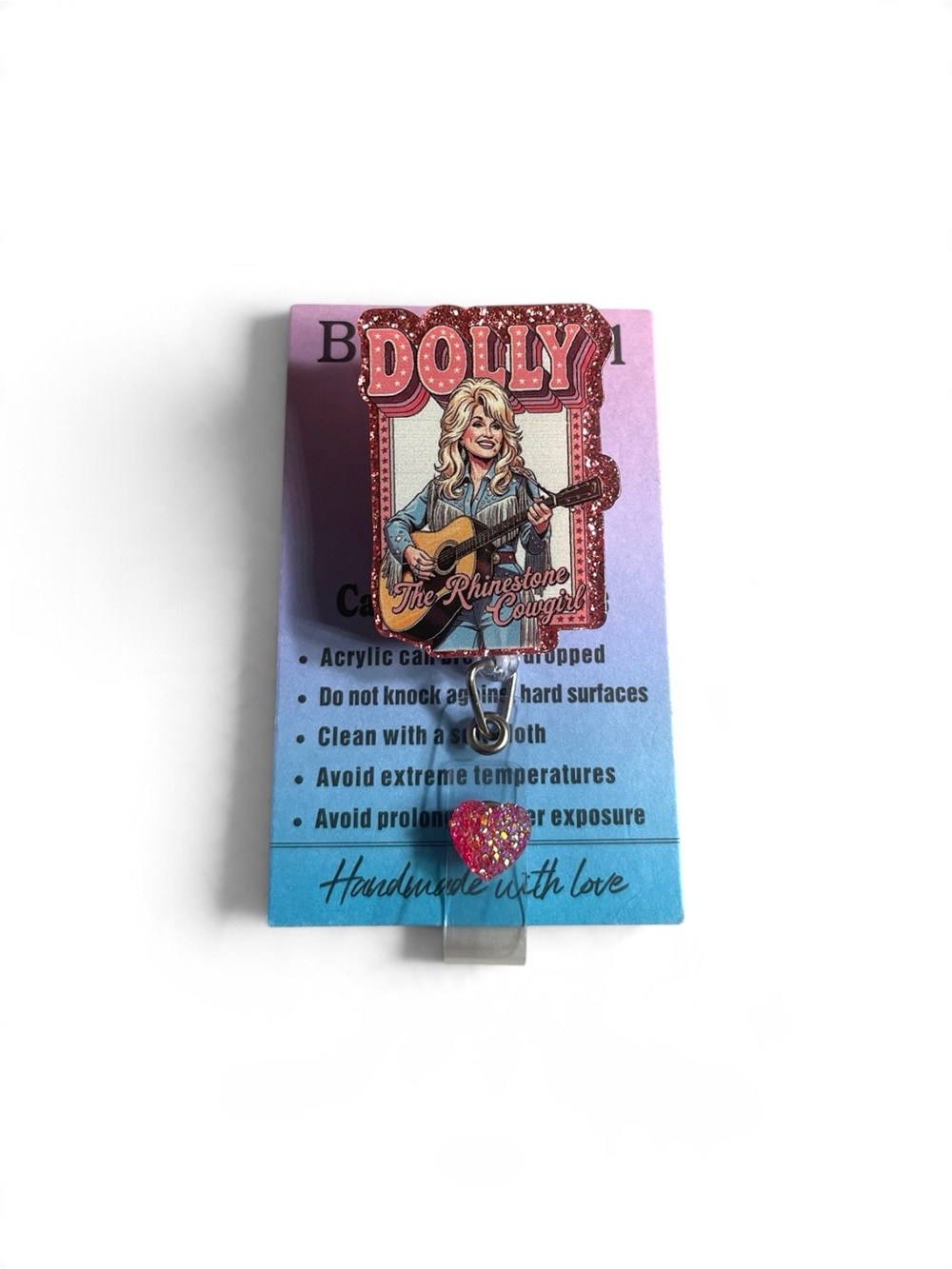 Dolly The Rhinestone Cowgirl Pink Badge Reel